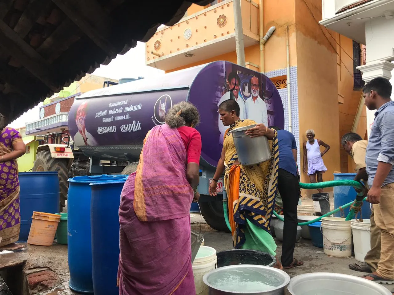 vellore actor rajini mandram provide water tank and water supply peoples happy